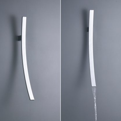 Long Sculptural Wall Mounted Waterfall Faucet