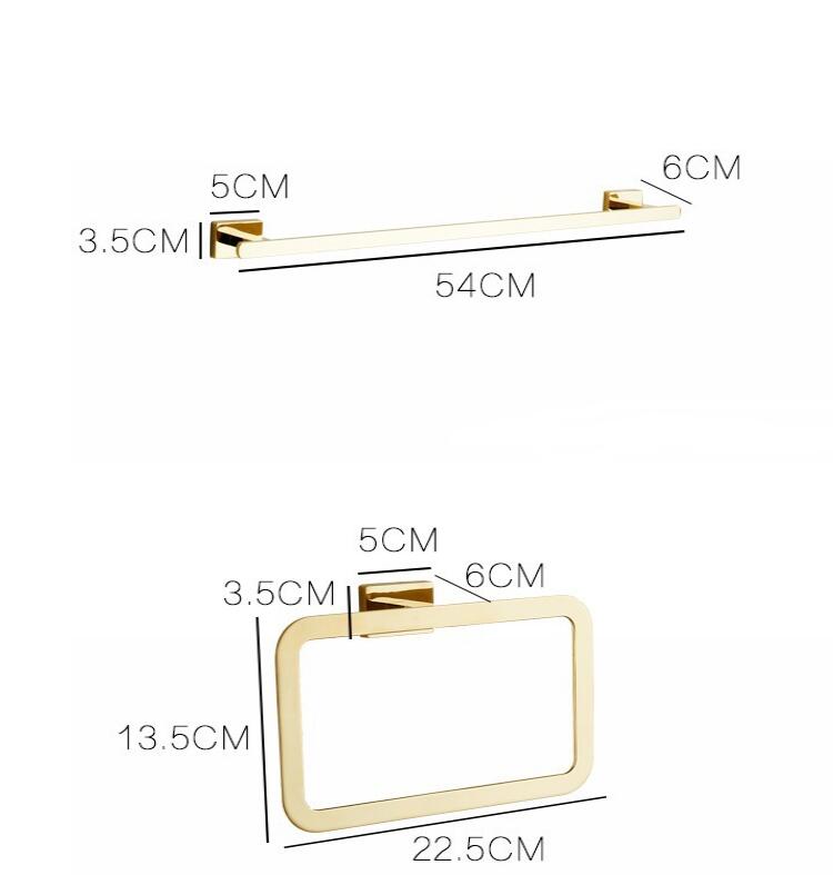 Portarrollos de papel higiénico dorado minimalista elegante