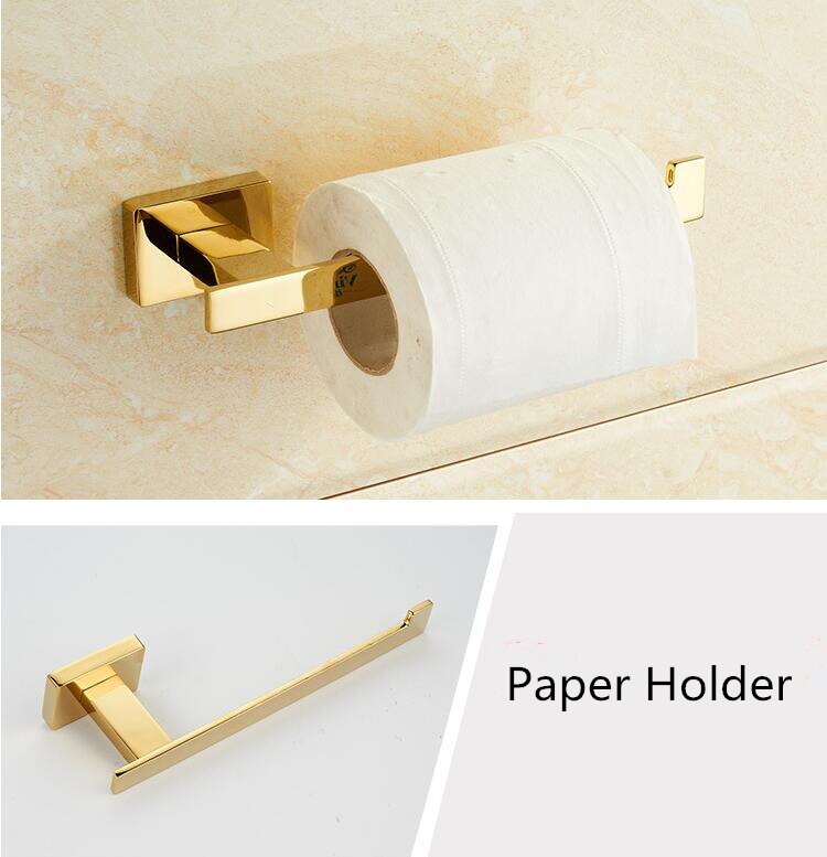 Portarrollos de papel higiénico dorado minimalista elegante