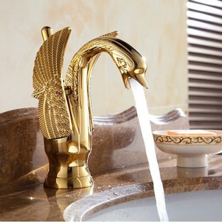 Grifo de lavabo de lujo Golden Swan