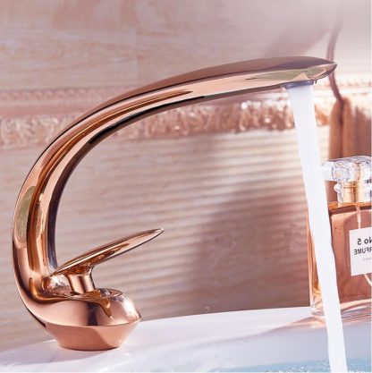 Grifo moderno para lavabo en oro rosa (3 opiniones)