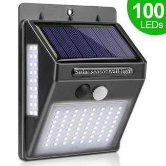 Lámpara solar LED de pared impermeable para jardín con sensor de movimiento
