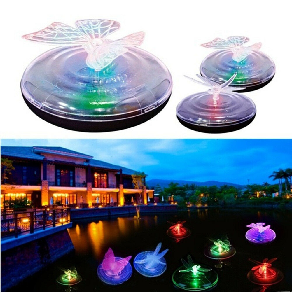 Estanque al aire libre decorativo Mariposa / Libélula Luces LED flotantes solares