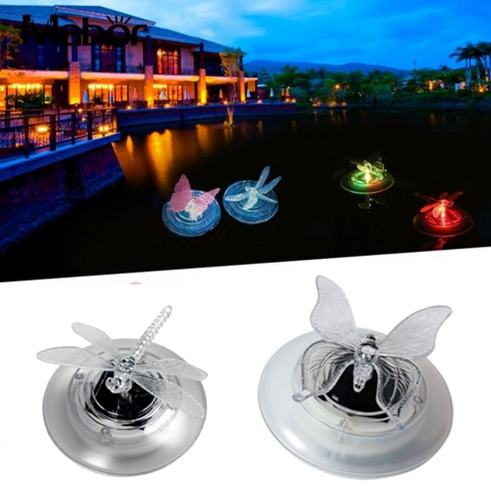 Estanque al aire libre decorativo Mariposa / Libélula Luces LED flotantes solares