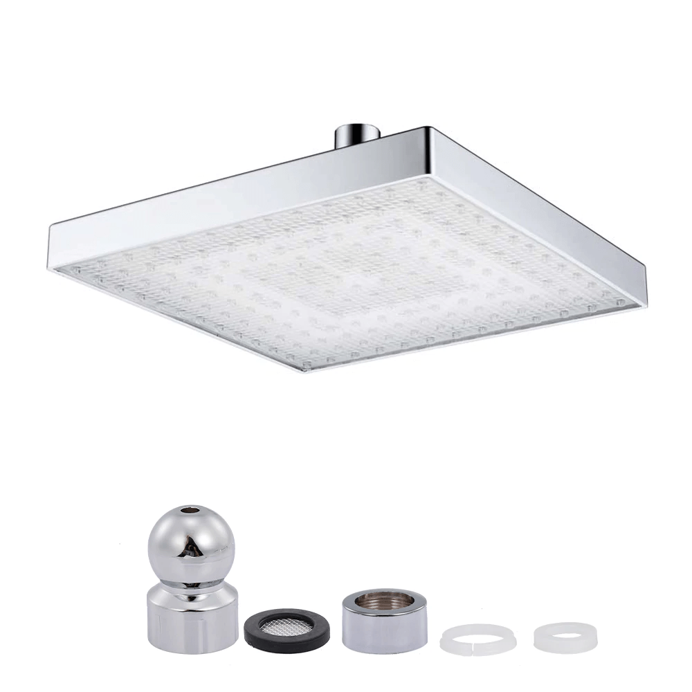 Kit de instalación de cabezal de ducha tipo lluvia LED RGB