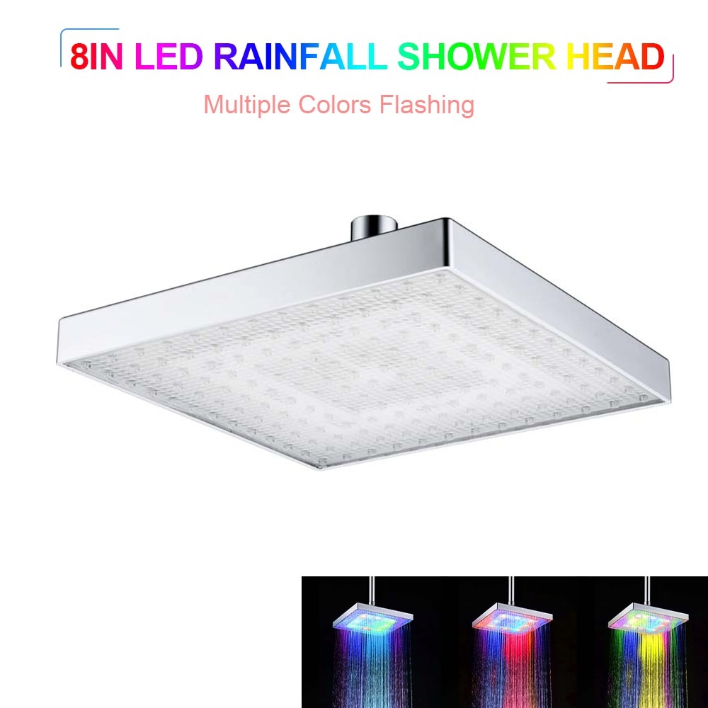 Cabezal de ducha tipo lluvia LED RGB varios colores