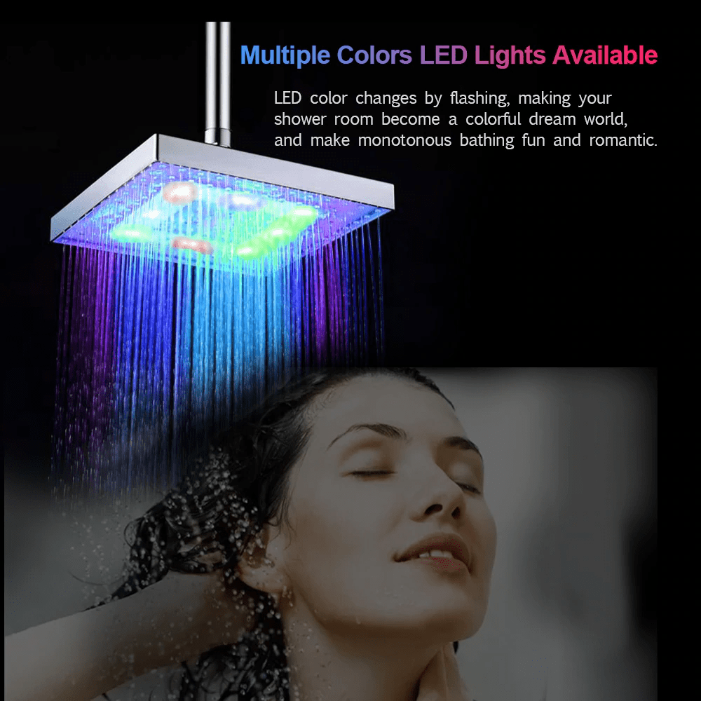 Cabezal de ducha tipo lluvia LED RGB varios colores