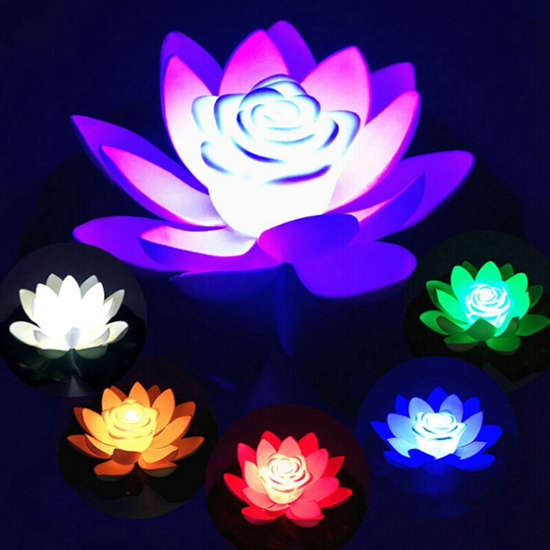 Lámparas LED flotantes Lotus para decoración de fuentes y estanques de jardín